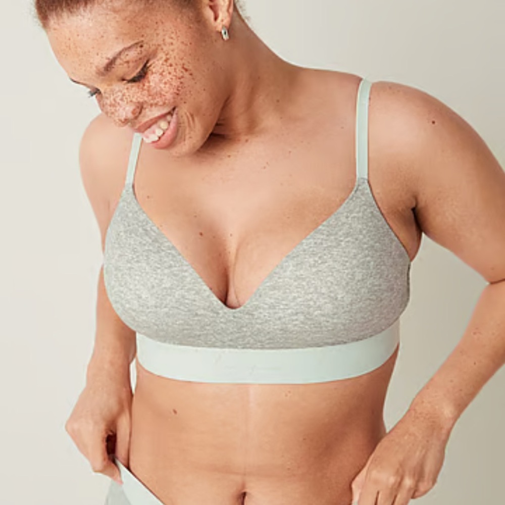 NWT/NIB VS Pink Wear Everywhere Wireless Lightly Lined Bra, Heathered Gray 40DD